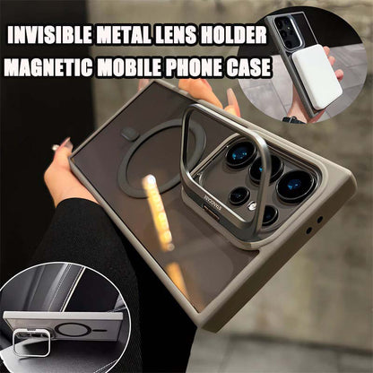 Samsung  Invisible Metal Lens Transparent Magnetic Mobile Phone Case