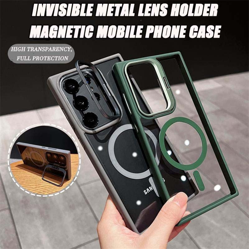 Samsung  Invisible Metal Lens Transparent Magnetic Mobile Phone Case