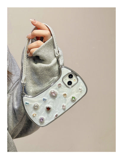 Light Luxury Diamond Gemstone Handbag Bag Suitable For iPhone Case