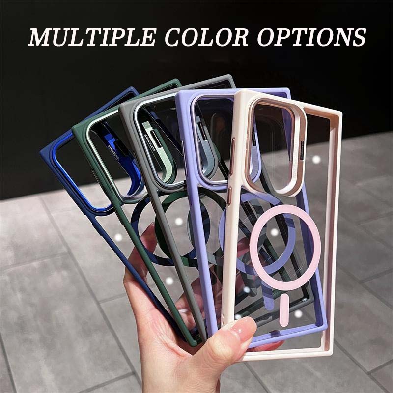 Samsung  Invisible Metal Lens Transparent Magnetic Mobile Phone Case