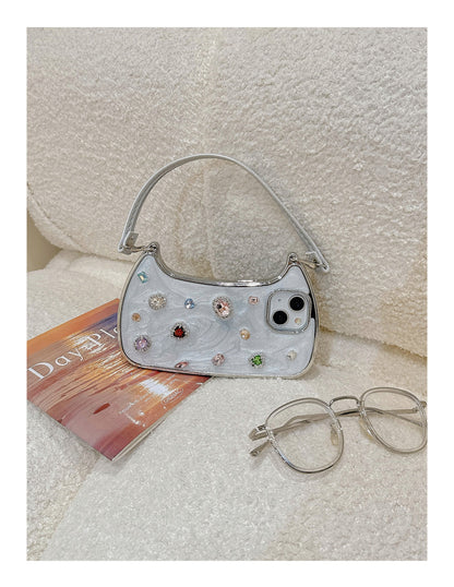 Light Luxury Diamond Gemstone Handbag Bag Suitable For iPhone Case