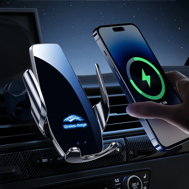 Electric Locking Wireless Car Charger Holder