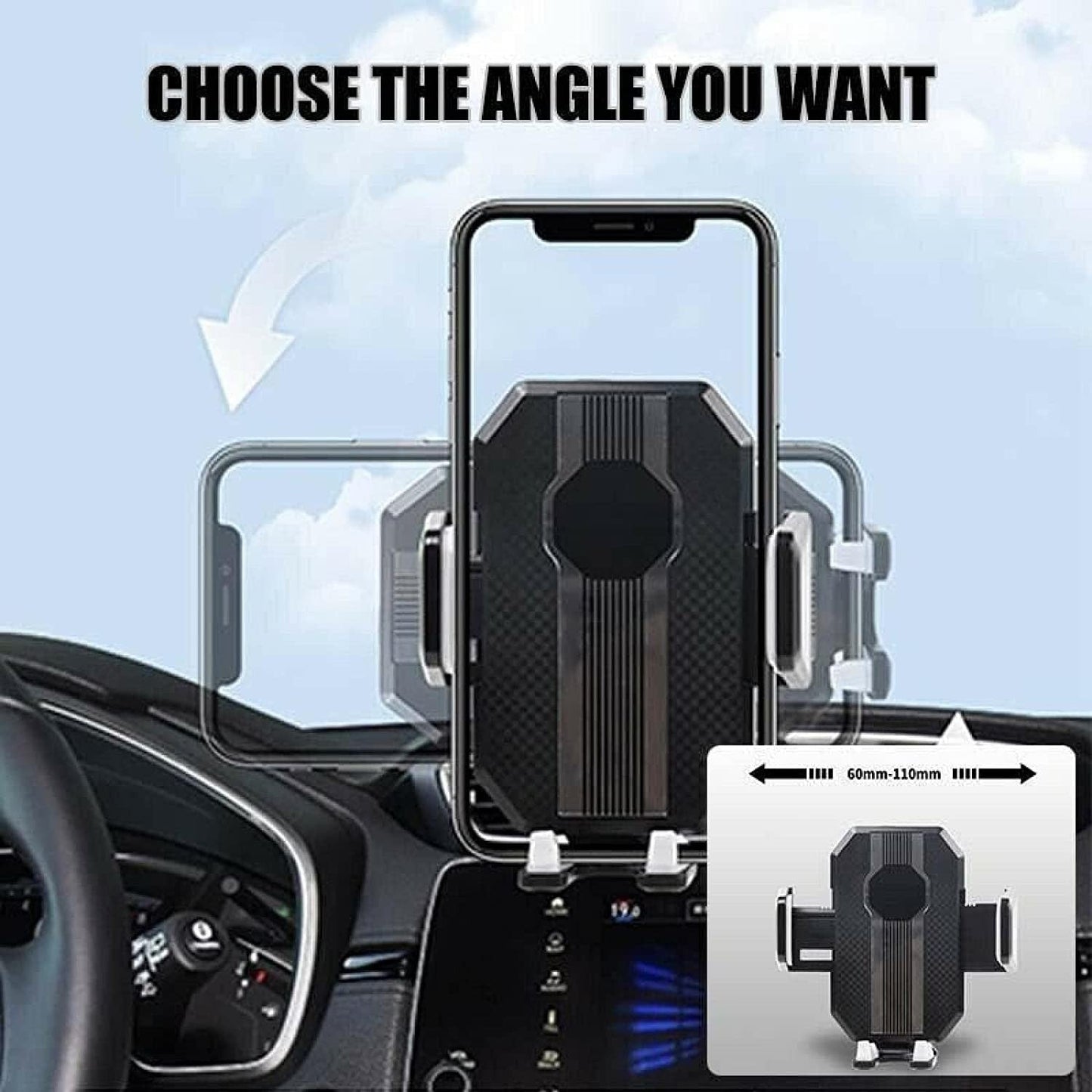 Car Phone Holder Universal 360° Rotating Car Phone Holder with Strong Suction Cup Adjustable Car Dashboard