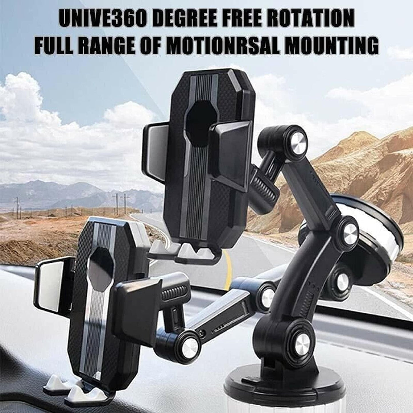 Car Phone Holder Universal 360° Rotating Car Phone Holder with Strong Suction Cup Adjustable Car Dashboard