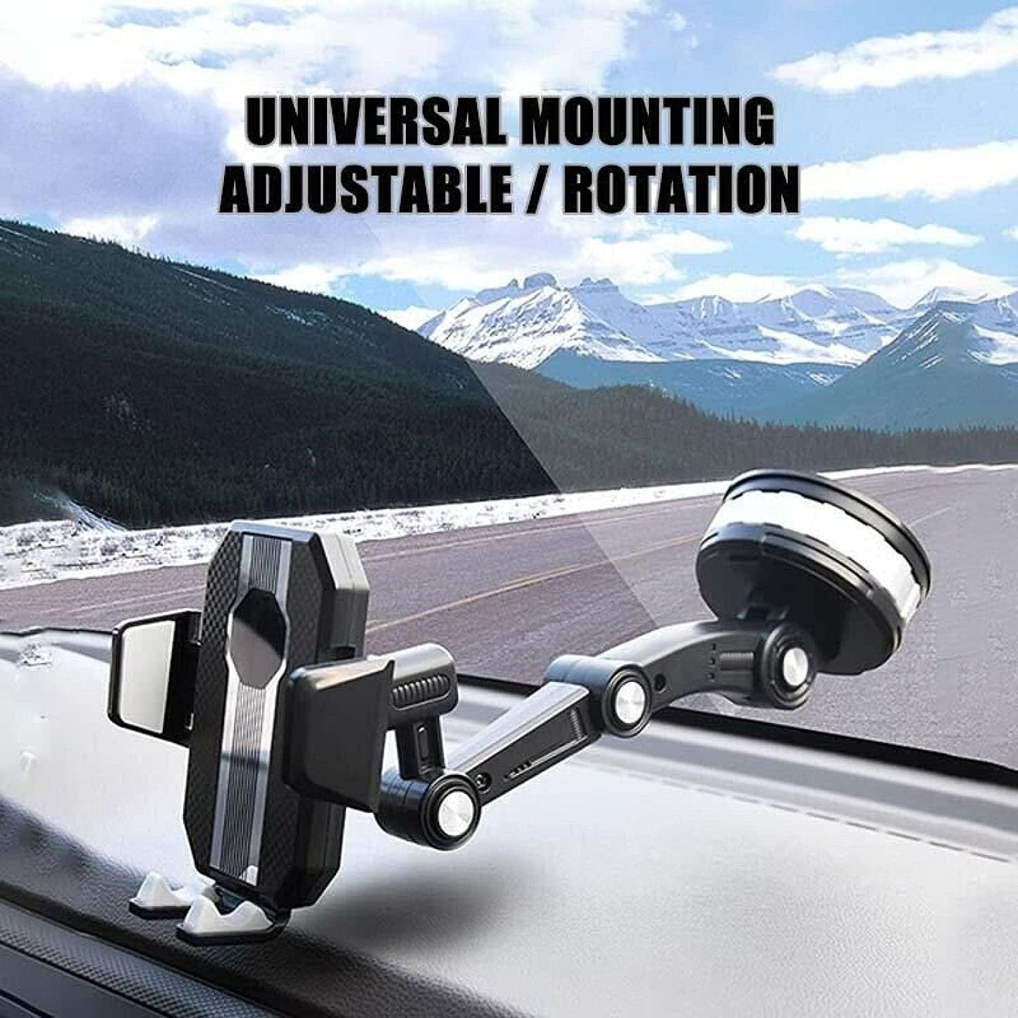 Car Phone Holder Universal 360° Rotating Car Phone Holder with Strong Suction Cup Adjustable Car Dashboard