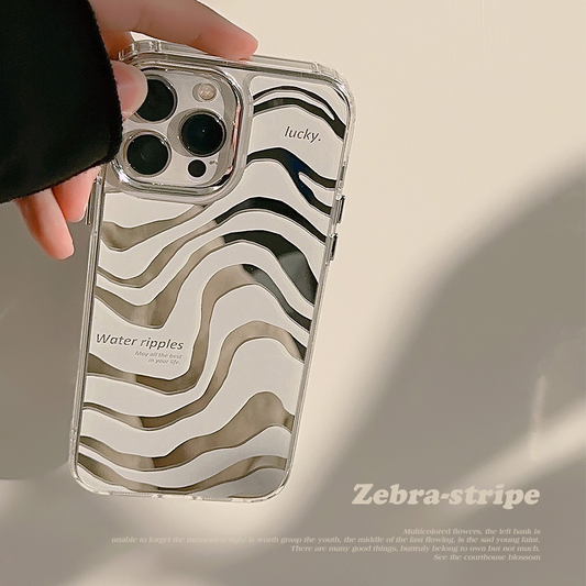 Mirror Mobile IPhone Case Simple Advanced Makeup Mirror Zebra Pattern