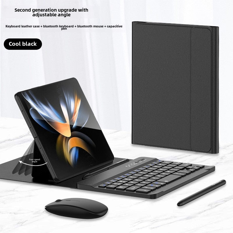 Samsung ZFold Bluetooth Keyboard Leather Case Wireless Mouse Capacitive Pen Folding Screen