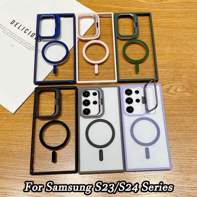 Samsung  Invisible Metal Lens Transparent Magnetic Mobile Phone Case