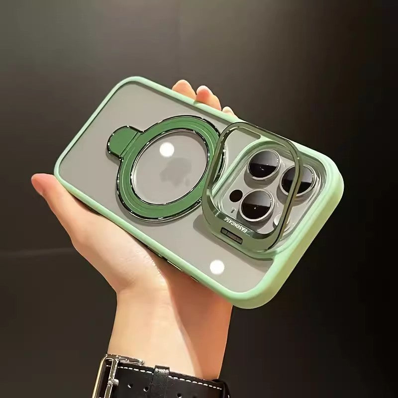 Magnetic Dual-Stand Integrated Lens Holder iPhone Case