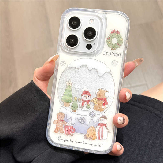 Christmas Tree Snowflake Quicksand Glitter IPhone Case