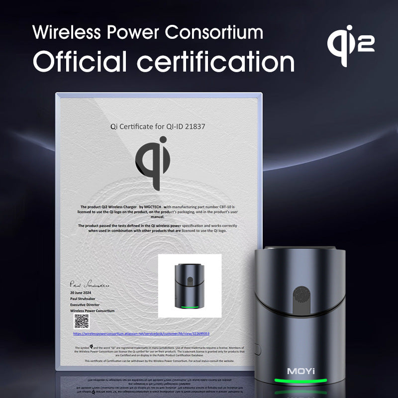 Qi2 Certified Touch-and-Rotate Magsafe Magnetic Wireless Charger