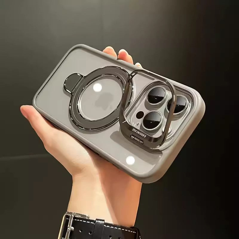 Magnetic Dual-Stand Integrated Lens Holder iPhone Case