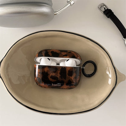 Amber Pattern Brown Apple AirPods Case