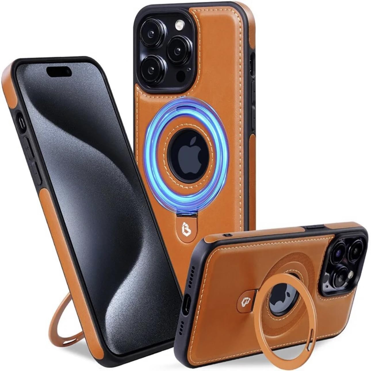 Magnetic Stand Full-Coverage Shockproof Leather iPhone Case