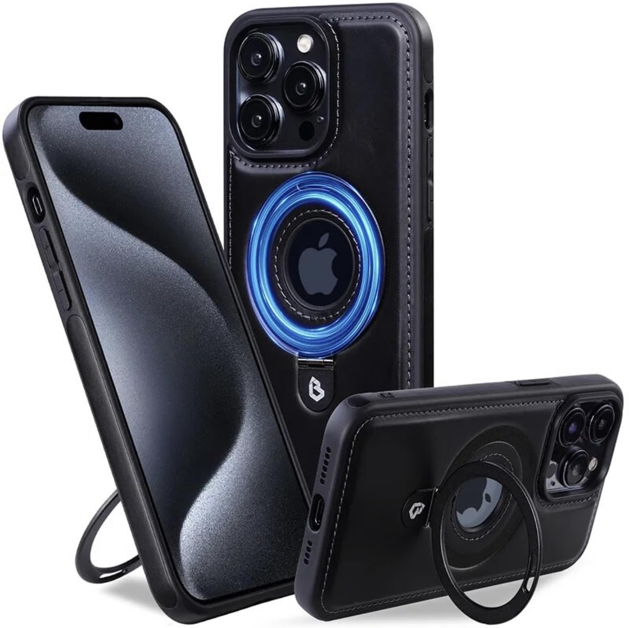 Magnetic Stand Full-Coverage Shockproof Leather iPhone Case